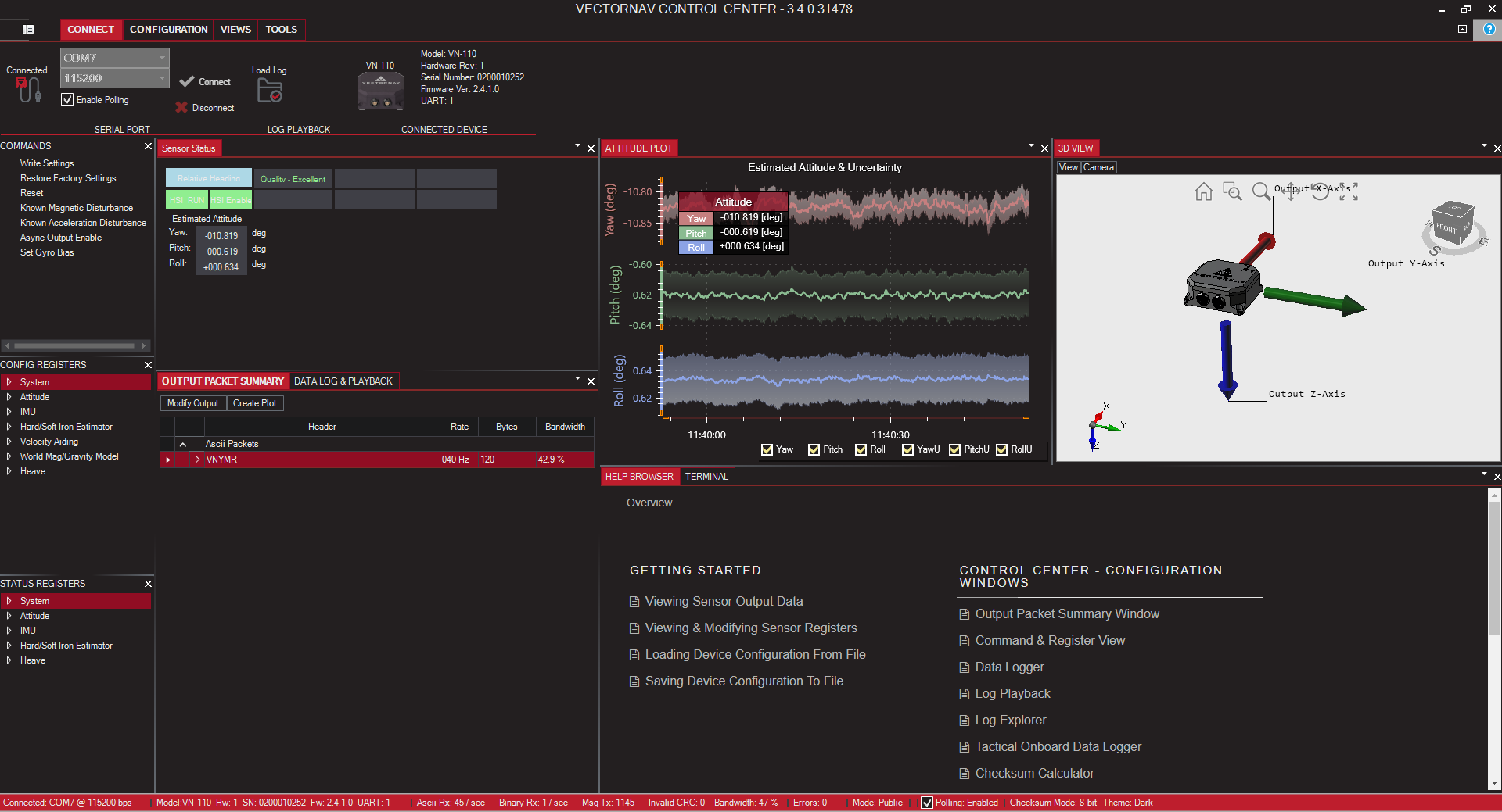 VectorNav Control Center